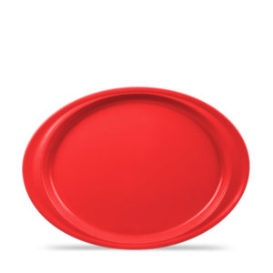 Melamine 14" Handled Oval Platter  - Chili Red