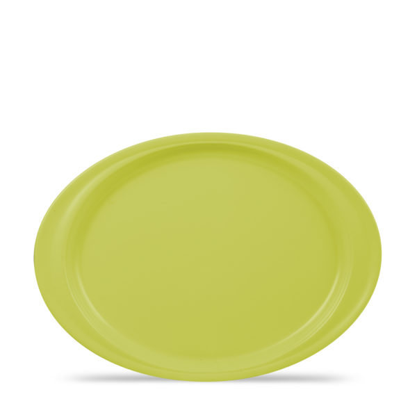 Melamine 14" Handled Oval Platter  - Citrus Green