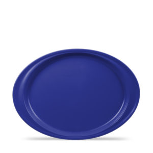 Melamine 14" Handled Oval Platter  - Cobalt Blue