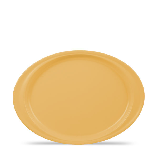 Melamine 14" Handled Oval Platter  - Maize Yellow