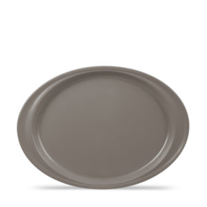 Melamine 14" Handled Oval Platter  - Slate Grey