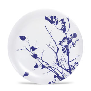 Cora - Melamine 10" Plate - Dogwood Floral - Cobalt Blue