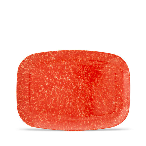 14" Melamine Platter - Summer Mottled - Chili Red