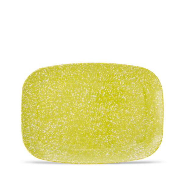 14" Melamine Platter - Summer Mottled - Citrus Green