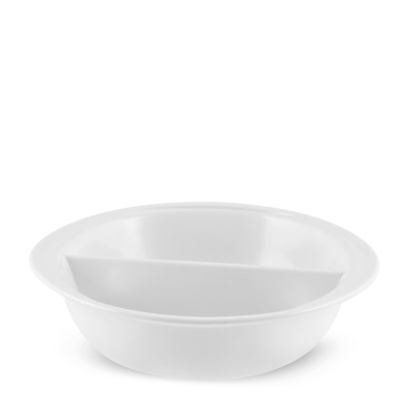 Melamine 46oz Handled Divided Serving Bowl - Pure White