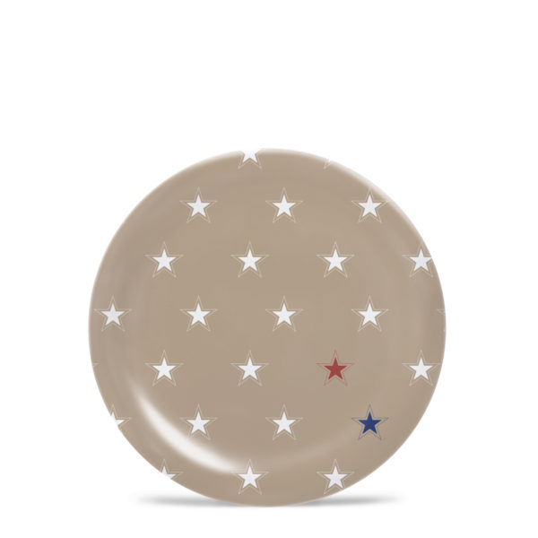 Cora - Melamine 8" Plate - Patriotic Stars Putty
