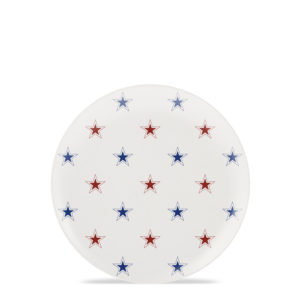 Cora - Melamine 8" Plate - Patriotic Stars White