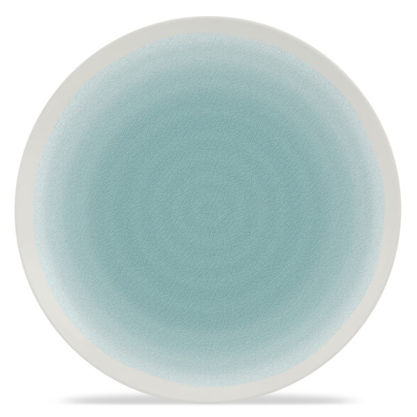 13" Round Platter - Reactive Glaze - Sea Aqua