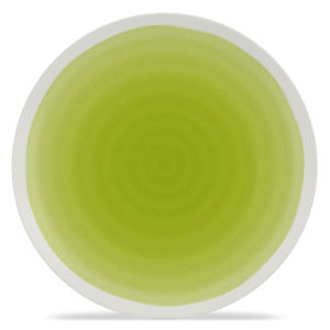 13" Round Platter - Reactive Glaze - Citrus Green