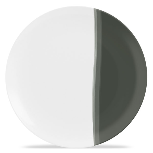 13" Round Platter - Dipped Glaze - Slate Grey