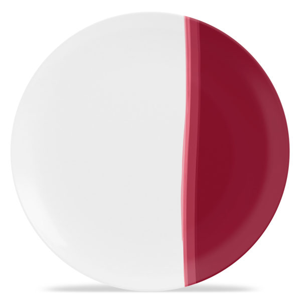 13" Round Platter - Dipped Glaze - Merlot Red