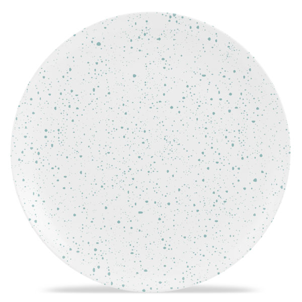 13" Round Platter - Speckled - Sea Aqua