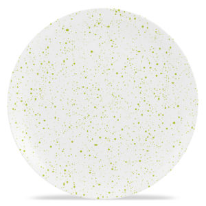 13" Round Platter - Speckled - Citrus Green